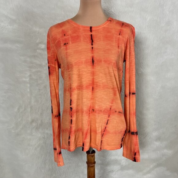 Proenza Schouler Tie Dye Long Sleeve Jersey T-Shirt Coral Multi M - Picture 1 of 8